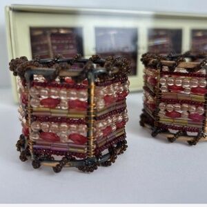 Moroccan Beaded Napkin Rings x8